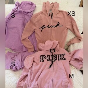 PINK Victoria's Secret Hoodie / Sleep wear set in Light Pink and purple